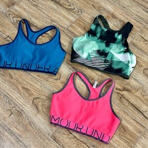 Under Armour Sports Bras - Blue, Green, Pink